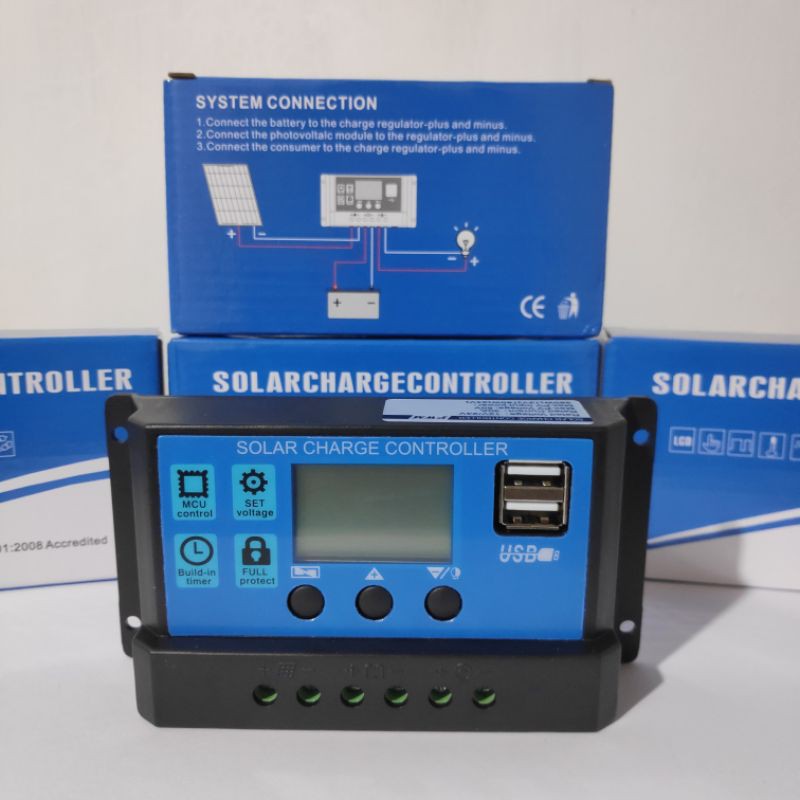 Jual SOLAR CHARGE CONTROLLER 30A 12V 24V SCC PWM SURYA PANEL DENGAN USB ...