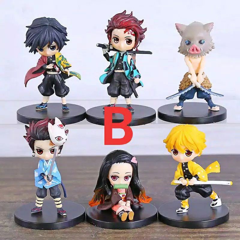 Jual Figure Set 6 Kimetsu No Yaiba Demon Slayer Qposket Tanjiro Nezuko ...