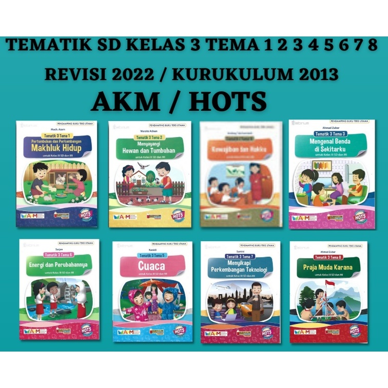 Jual BUKU TEMATIK SD KELAS 3 REVISI TEMA 1 2 3 4 5 6 7 8 9 AKM - HOTS ...