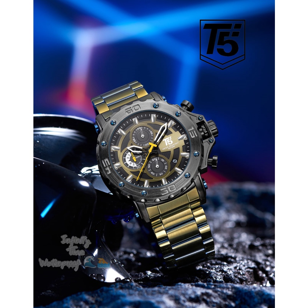 Jual Jam Tangan Cowok T5 H3702 3702 H3702G Chrono dan Tanggal Aktif ...