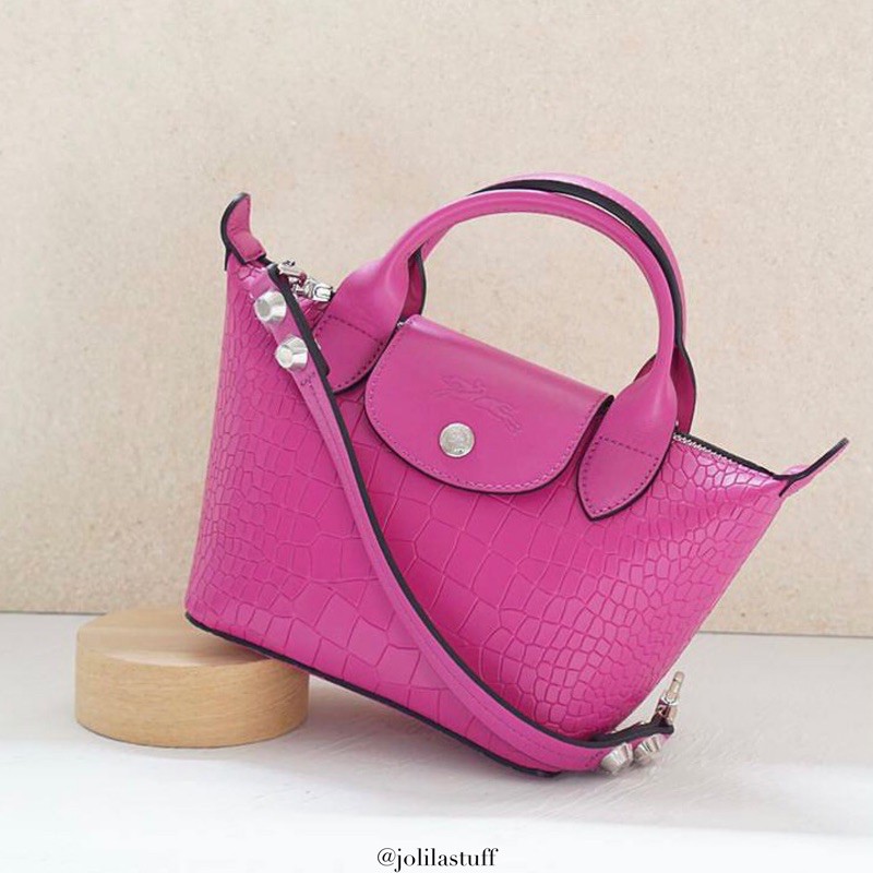 Jual Original Long*champ Le Mini Pliage Cuir Top Handle Bag XS Croco Shopee Indonesia