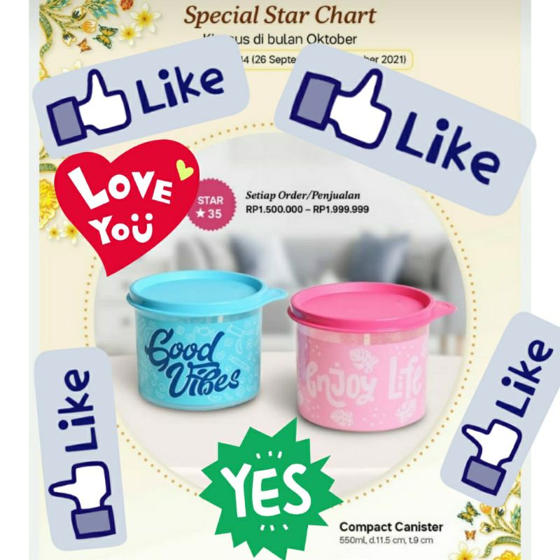 Jual Tupperware Spesial Compact Canister 550ml promo ori | Shopee Indonesia