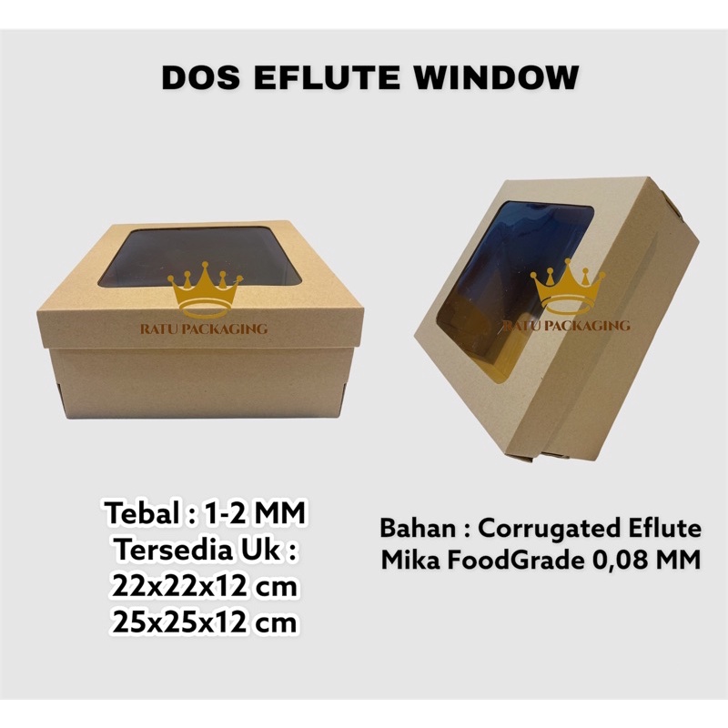 Jual RATU | Dos EFLUTE TEBAL WINDOW Kue Tinggi 12Cm Souvenir Kardus ...