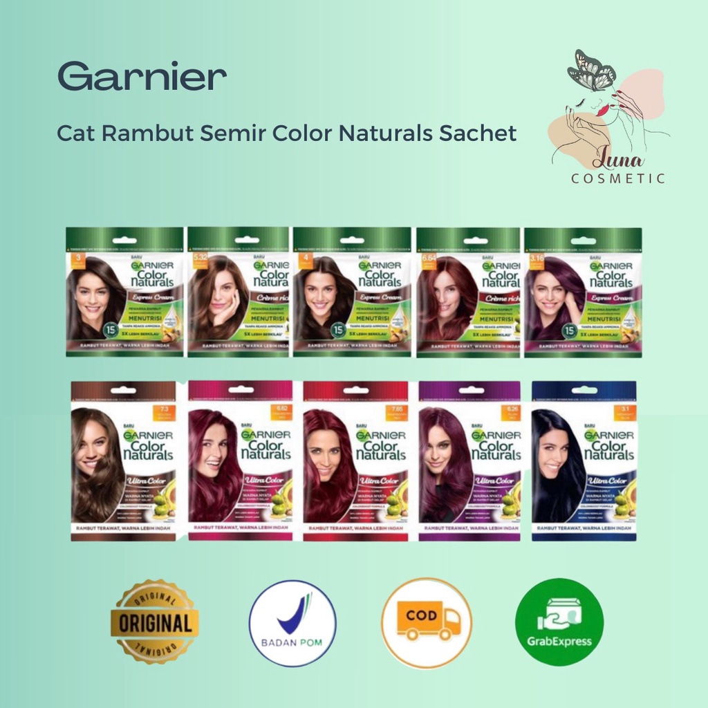Jual Garnier Hair Color Naturals Pewarna Rambut Sachet | Cat Rambut ...