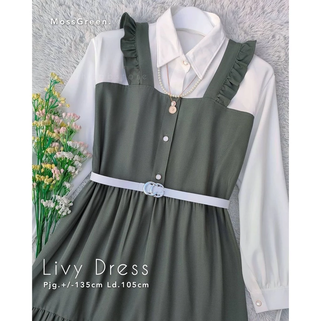 Gamis Livy Dress Korean Style Tampilan Depan