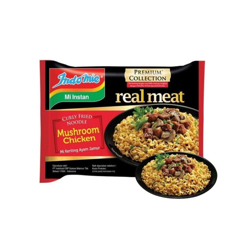 Jual Mi Instan Indomie Varian Real Meat Rasa Mushroom Chicken Mie