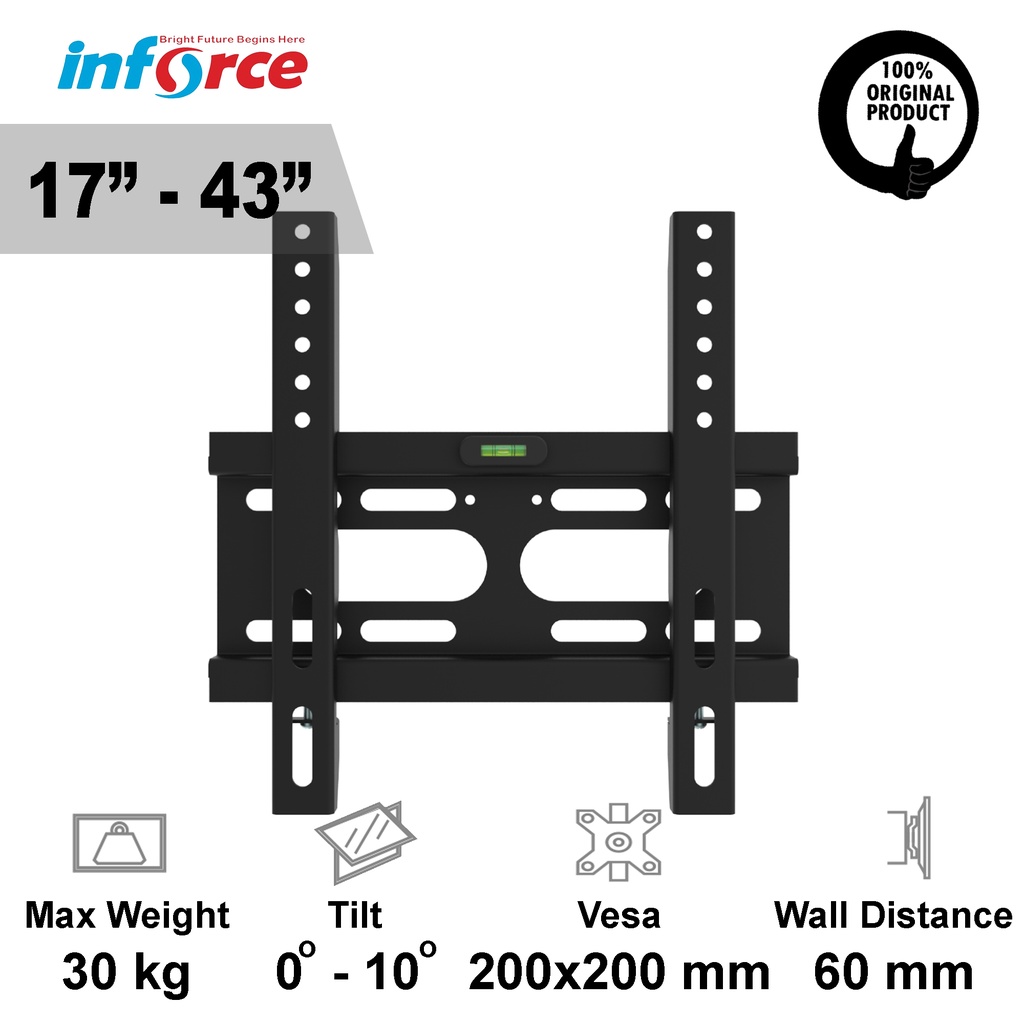Jual Inforce W200CT Tilt Universal Bracket Monitor (17-43inch) | Shopee ...