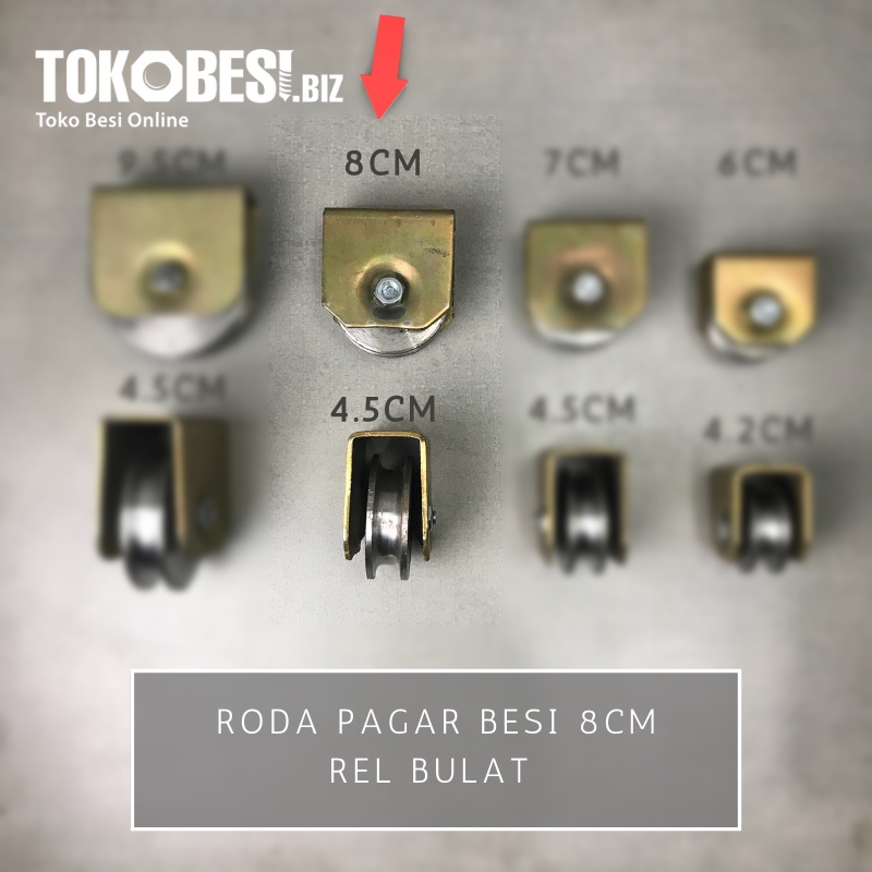 Jual Roda Pagar Besi 8cm Rel Bulat Bh Shopee Indonesia 7323