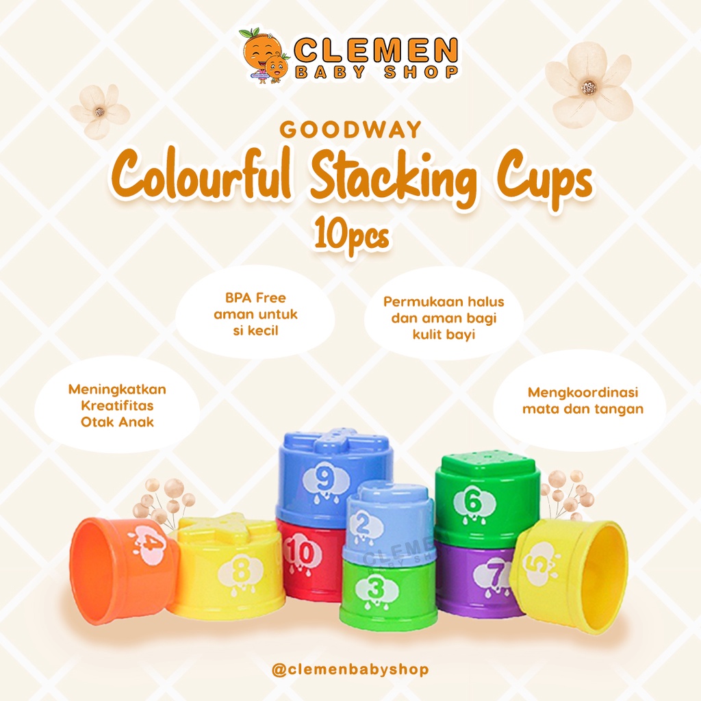 Jual Goodway Colourful Stacking Cups 10pcs ( Mainan Susun Gelas ...