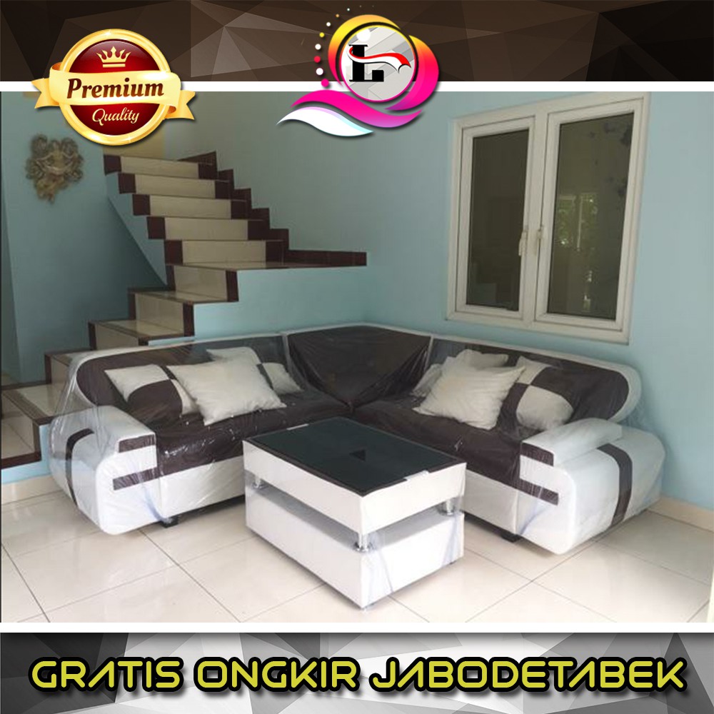 Jual Sofa Ruang Tamu L Sudut Bentley + Meja Berkesan Minimalis & Modern ...