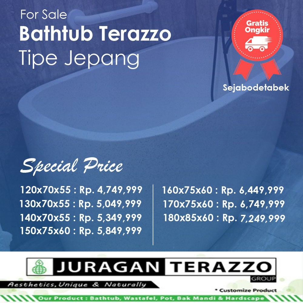 Jual Bathtub Terazzo Cantik Tipe Jepang BEST SELLER P120cm Shopee