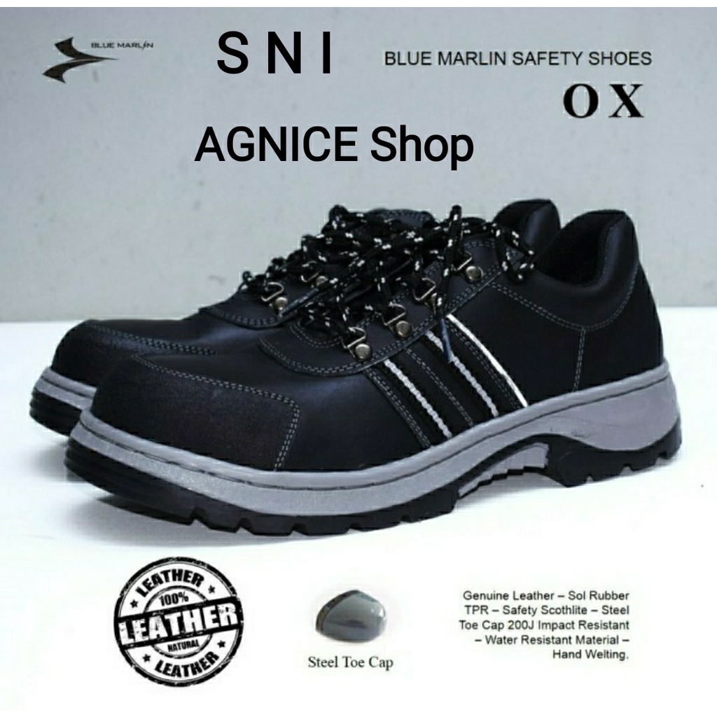 Jual Sepatu Safety Sni Ujung Besi Blue Marlin Ox Safety Shoes Shopee Indonesia