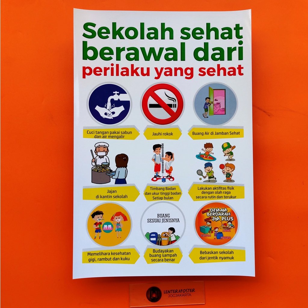 Jual Poster Phbs Sekolah Sehat Poster Sekolah Sehat Berawal Dari Perilaku Sehat Laminasi 6804