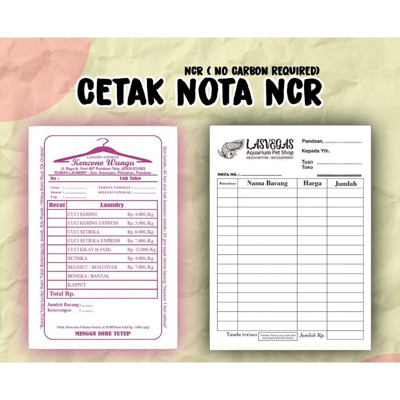 Jual Nota Rangkap Ncr Kwintansi Blangko Resep Kupon Karcis Dll