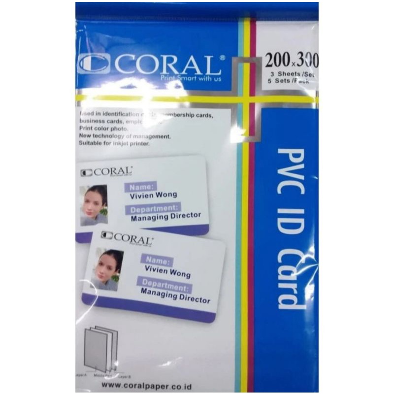Jual Bahan Id Card PVC Coral (1 Pack) Shopee Indonesia