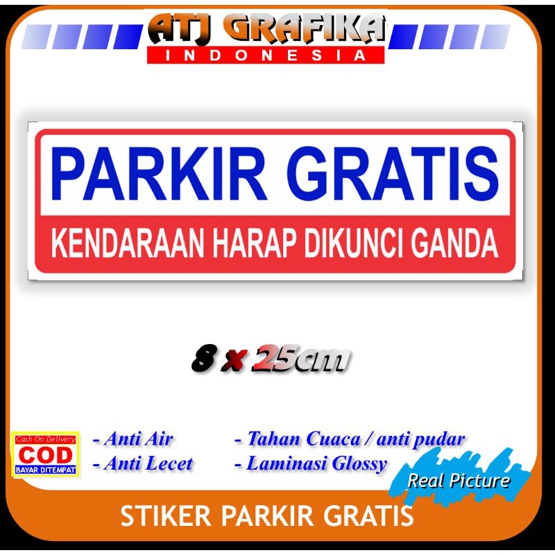 Jual Stiker Parkir Gratis Sticker Pengunjung Toko Kantor Kendaraan Harap Dikunci Ganda Shopee 3329