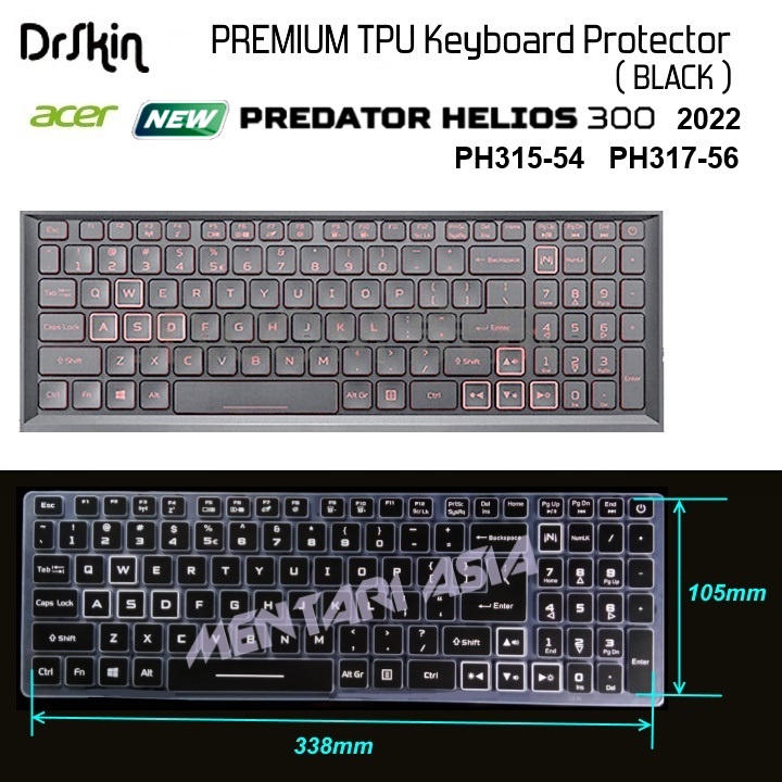 Jual Keyboard Protector ACER Predator HELIOS 300 PH315-54 2022 ...