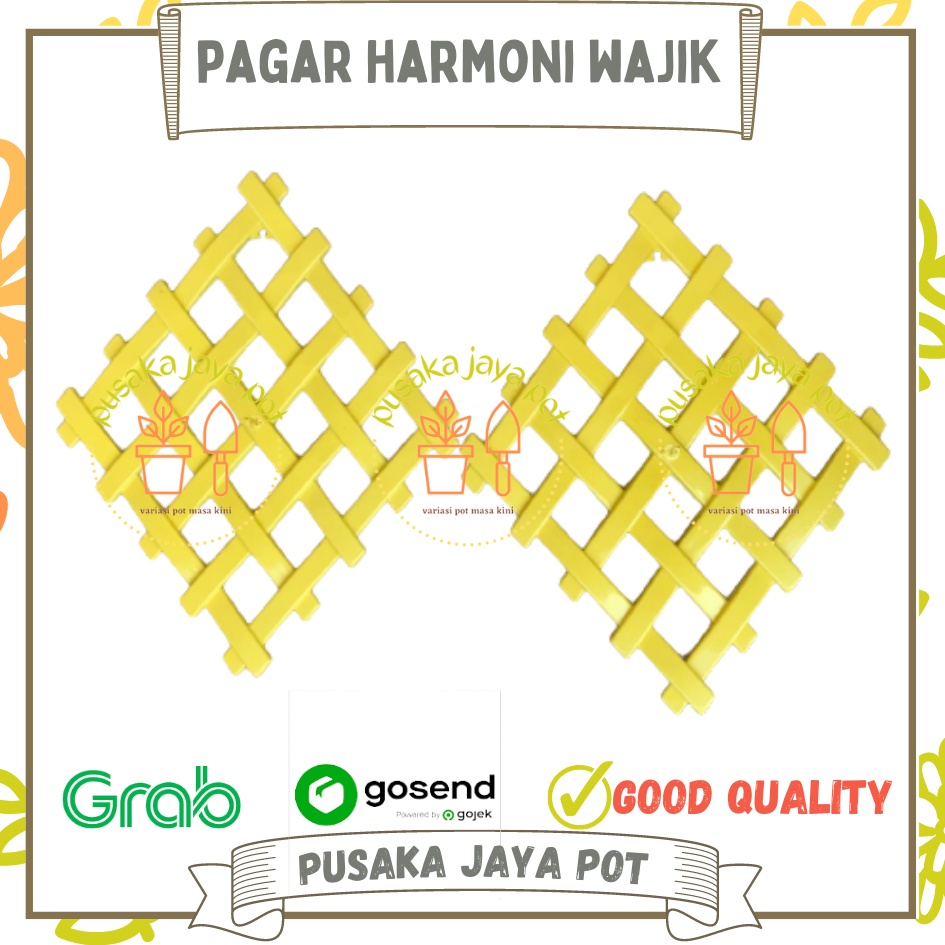 Jual Pagar Wajik Harmoni Warna Putih Coklat Hitam Ornamen Bunga Vas