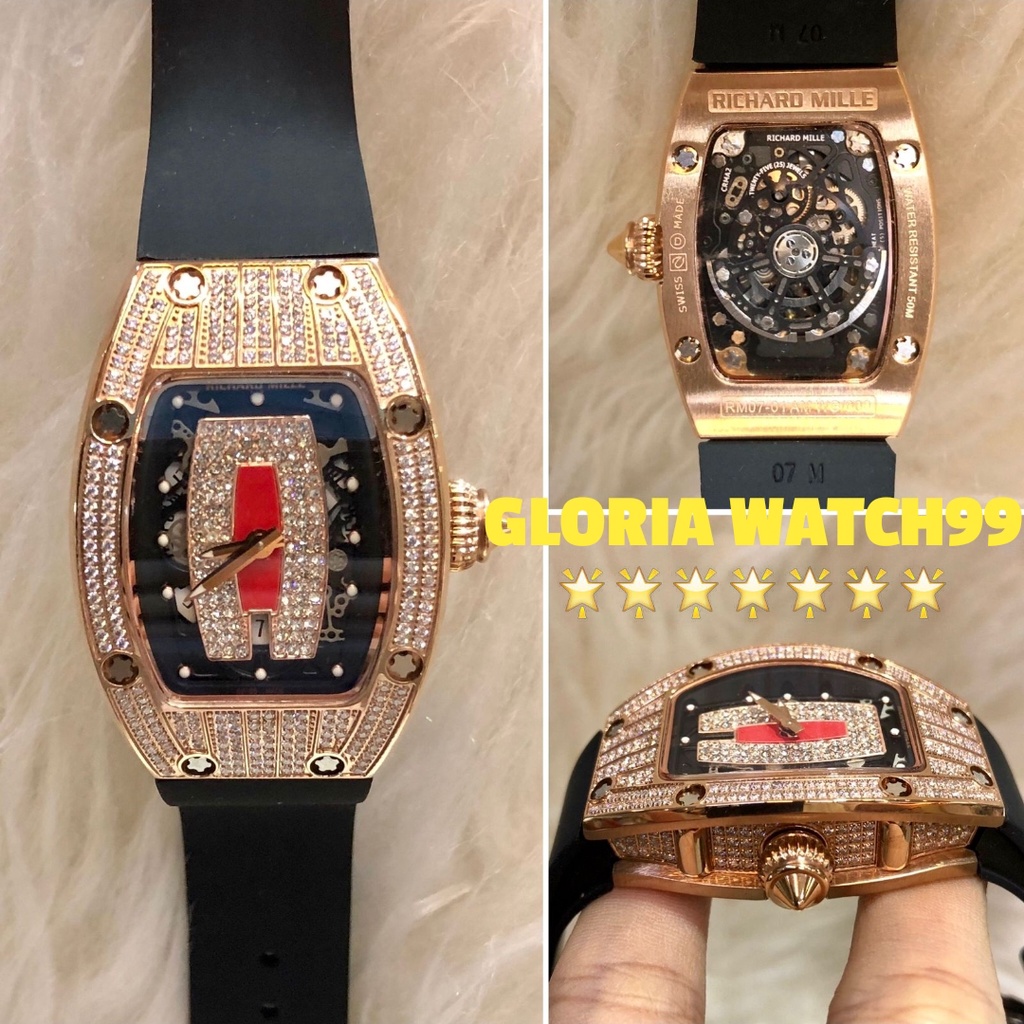 Jual JAM TANGAN WANITA RICHARD MILE RM007 SYAHRINI DIAMOND SWISS