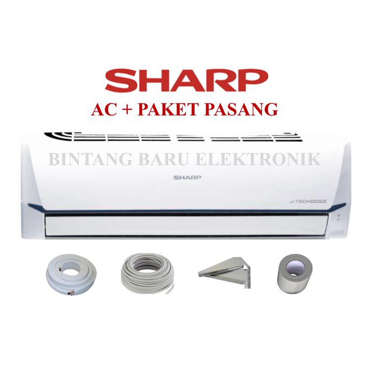 Jual PAKET PASANG + AC SHARP R32 PLASMACLUSTER WIFI INVERTER 1PK AH ...
