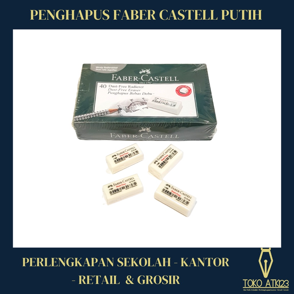 Jual Penghapus Pensil / Eraser Merk Faber Castell Dust Free Putih ...