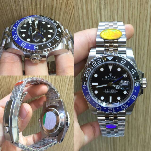 Jual ROLEX GMT MASTER II BATMAN NOOB V9 AUTOMATIC ULTIMATE SWISS CLONE Shopee Indonesia