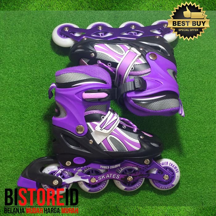 Jual Sepatu Roda Power Champs Chrome Frame Fancy Colours Ungu Original ...