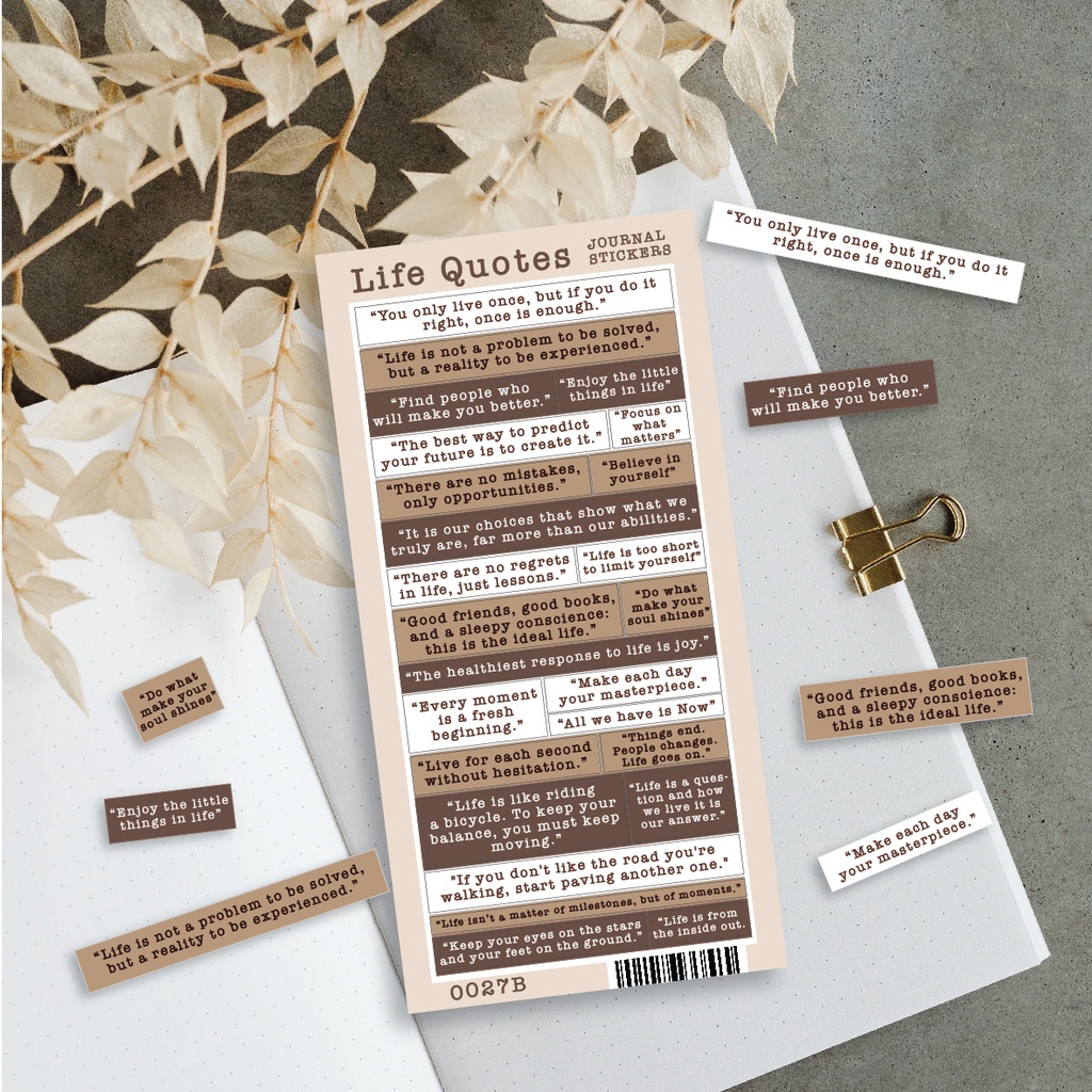 Jual Stiker Planner Kutipan Life Quote Motivasi Estetik Laminasi Tahan ...