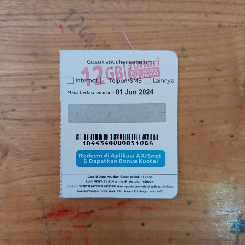 Jual AXIS VC BULANAN 12/30 BB ( 8/30 NAS ) | Shopee Indonesia