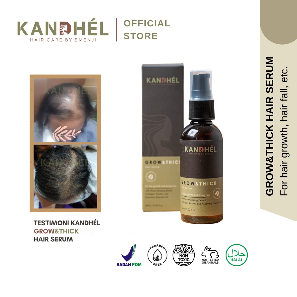 Jual SERUM KANDHEL PENUMBUH RAMBUT, HAIR SERUM GROW&THICK Anti Rontok ...