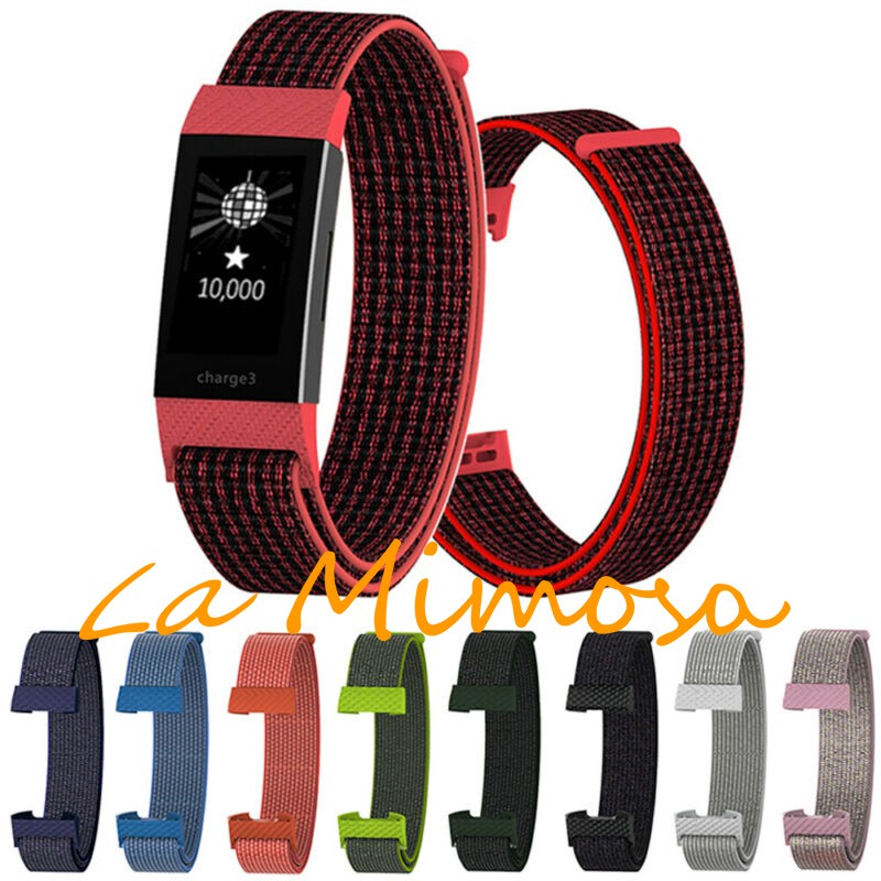 Jual Strap Replacement Nylon Colorful Bracelet Charge 3 Fitbit Charge 4 ...