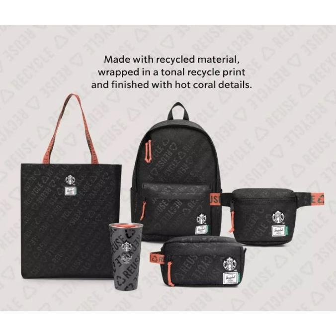 Jual Starbucks x Herschel Supply Recycle Tumbler Hippack Totebag ...