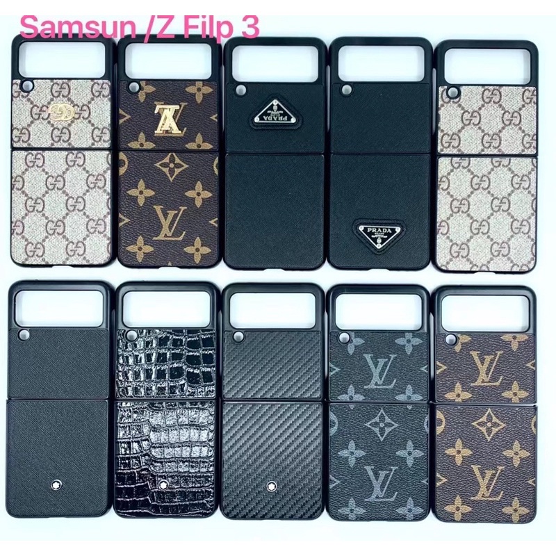 Samsung Flip Original Imported Leather Case By Lv , Parada , Gucci , Mont  Blanc With Box Packaging