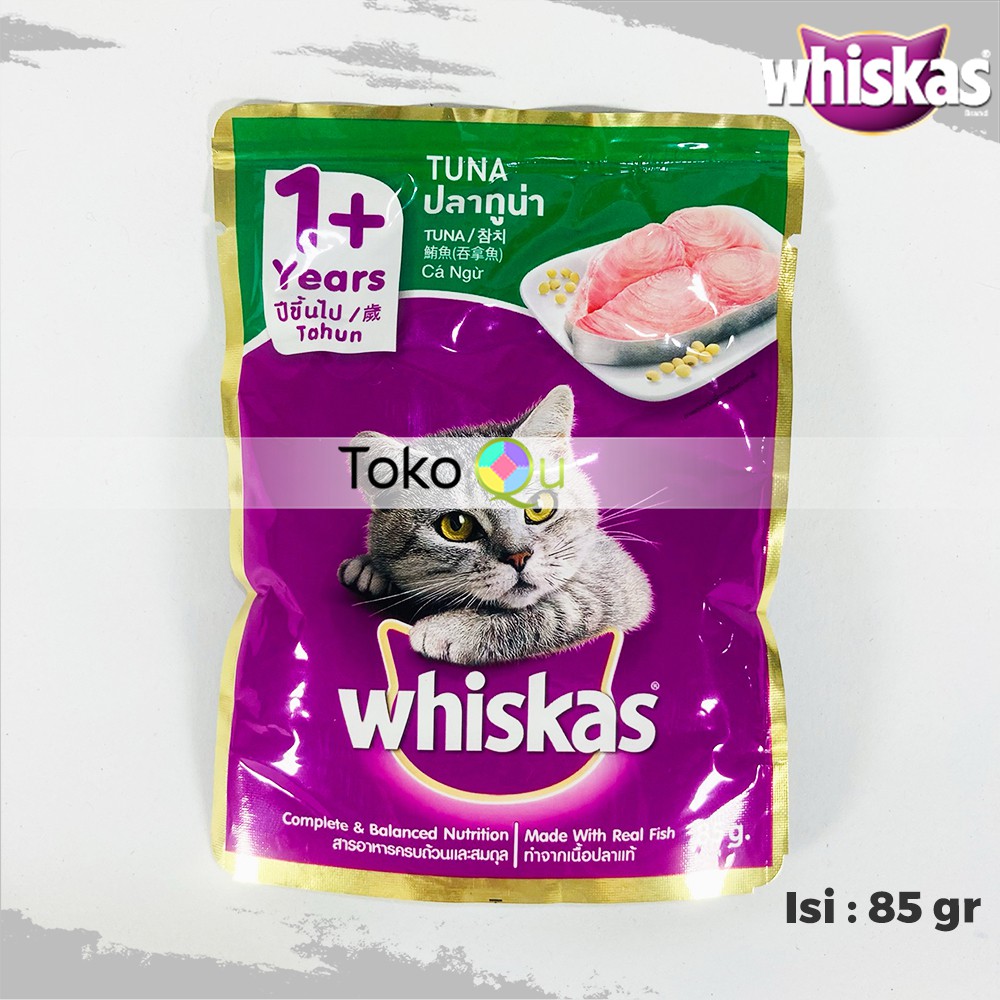 Jual Whiskas Makanan Kucing Basah 1+ Years TUNA 85gr Shopee Indonesia