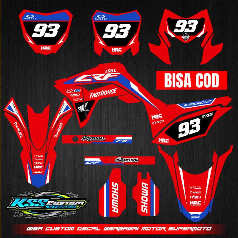 Jual Decal Crf L Full Body Merah Putih Decal Crf L Simpel Decal Crf L Fast House