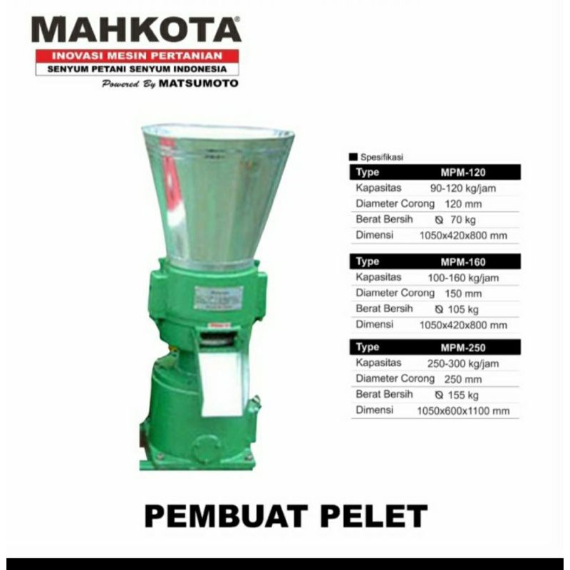 Jual Mesin Cetak Pellet Baja Ikan Pakan Ikan Ternak Matsumoto | Shopee ...