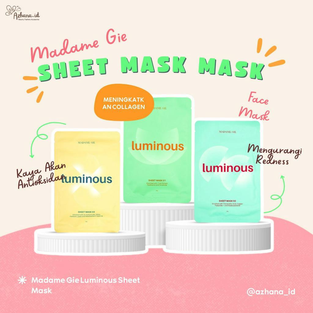 Jual Madame Gie Luminous Sheet Mask Shopee Indonesia