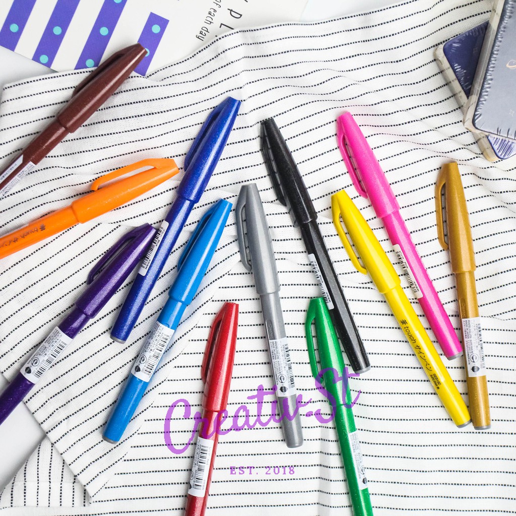 Jual PENTEL Fude Touch Brush Sign Pen Ses-15C Spidol Kaligrafi | Shopee ...