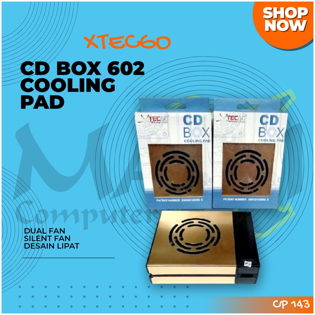 Jual XtecGo CD BOX 602 Dual Fan Lipat Notebook Cooling Pad Coolpad ...