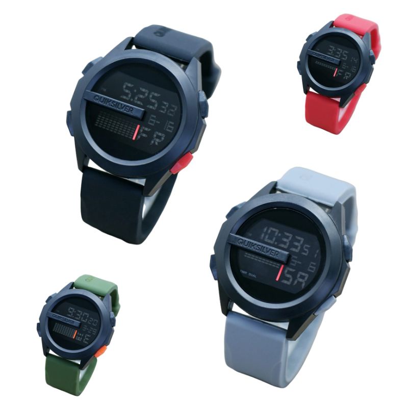 Jual Jam Tangan Pria Quicksilver Digital Sport Tali SIlikon Anti Air