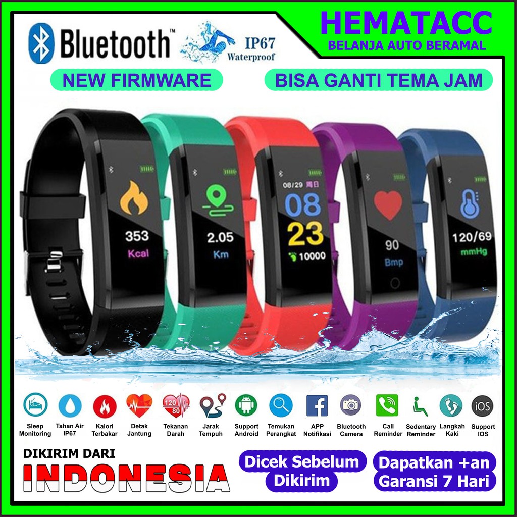 Jual Smartwatch 115 Pro Plus Anti Air IP66 Asisten Olahraga dan