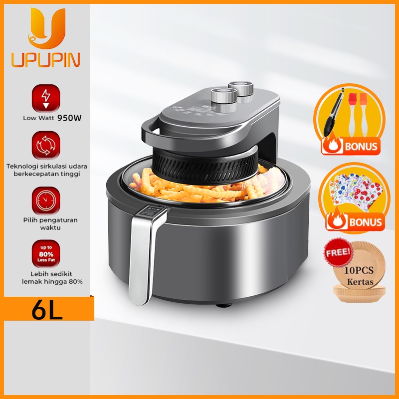Jual Air Fryer 6L visualisasi Kapasitas tinggi Low power 950 watt Mesin Penggorengan Tanpa