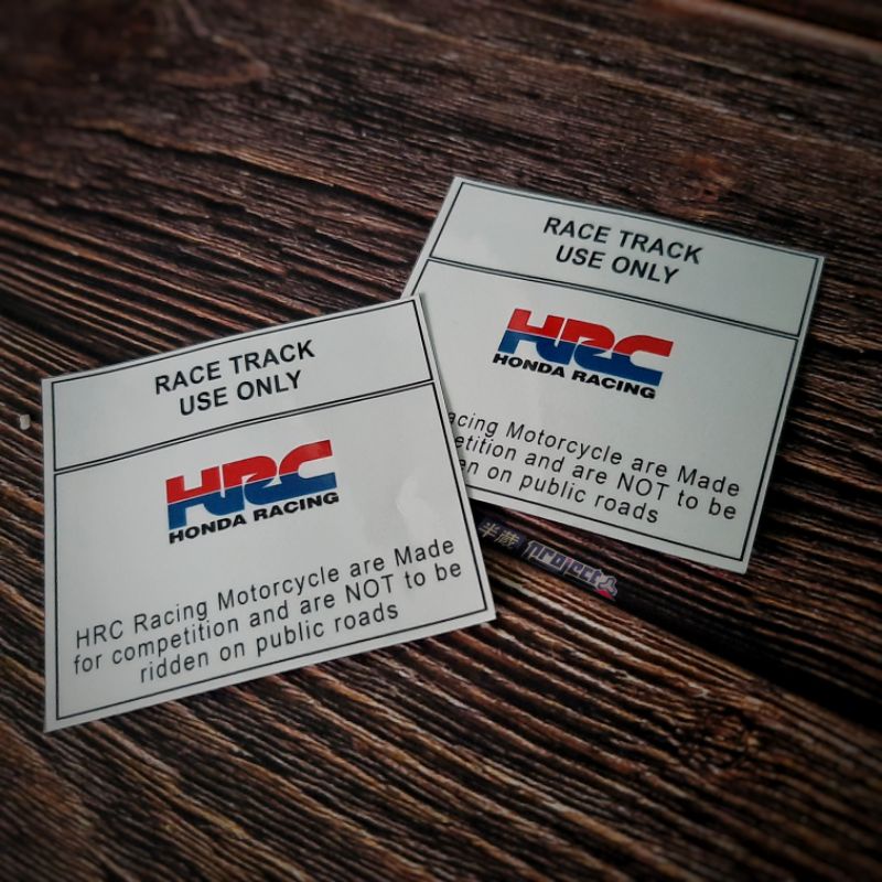Jual sticker warning RACE TRACK Honda HRC | Shopee Indonesia