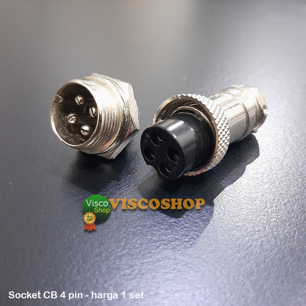Jual Jack connector CB 4 pin konektor CB 4P socket jek jak 4P | Shopee ...