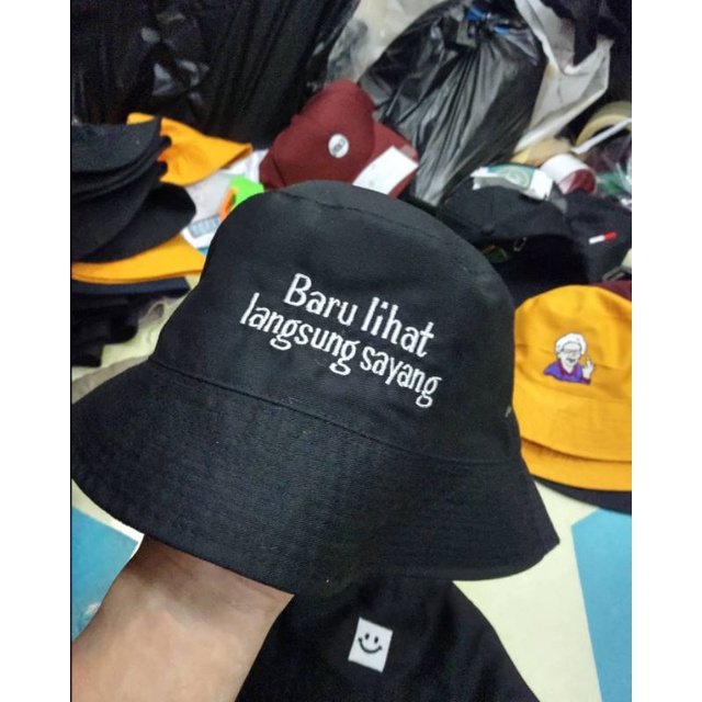Jual Bucket Hat Custom / topi Bucket custom Gambar Desain Suka suka ...