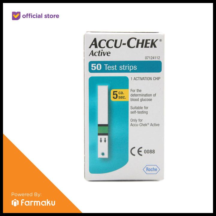 Jual Accu Chek Active Strip Cek Tes Gula Darah Isi 50 Accuchek Shopee