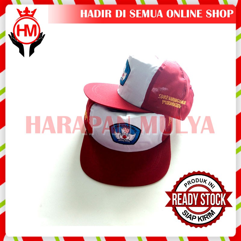 Jual Topi Sd Logo Tut Wuri Warna Biru Topi Siswa Sd Model Gesper Hm