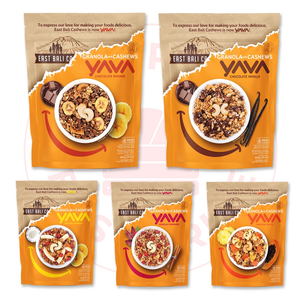 Jual East Bali Cashews Yava Semua Varian Granola With Cashews Kacang Mete Mede Gr