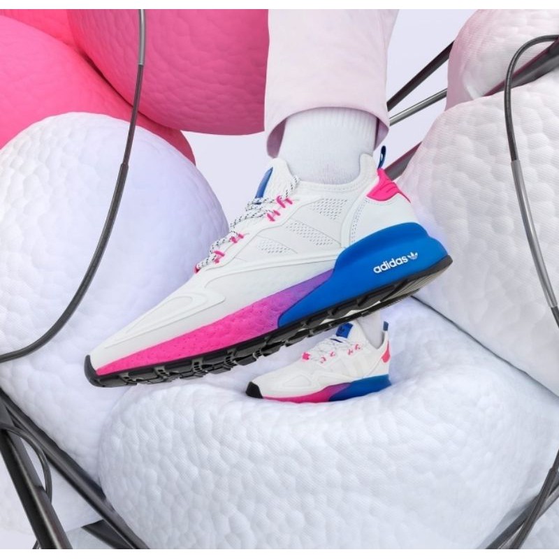 Jual Sepatu Adidas ZX 2K Boost White Purple Pink Putih Ungu Premium ...