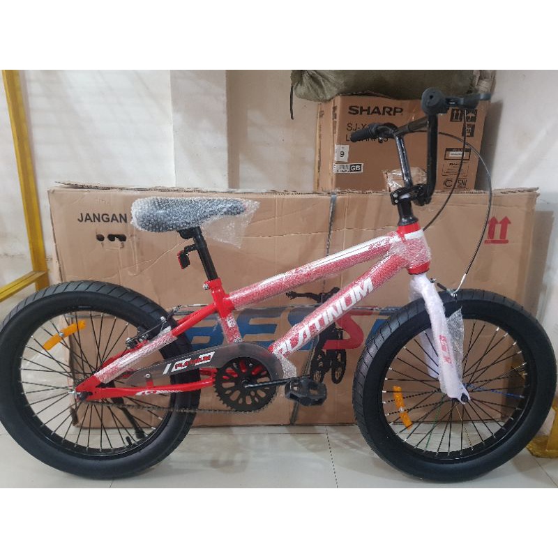 Jual Sepeda BMX 20 inch PLATINUM ( BAN JUMBO 3.0 ) ( MERAH PUTIH